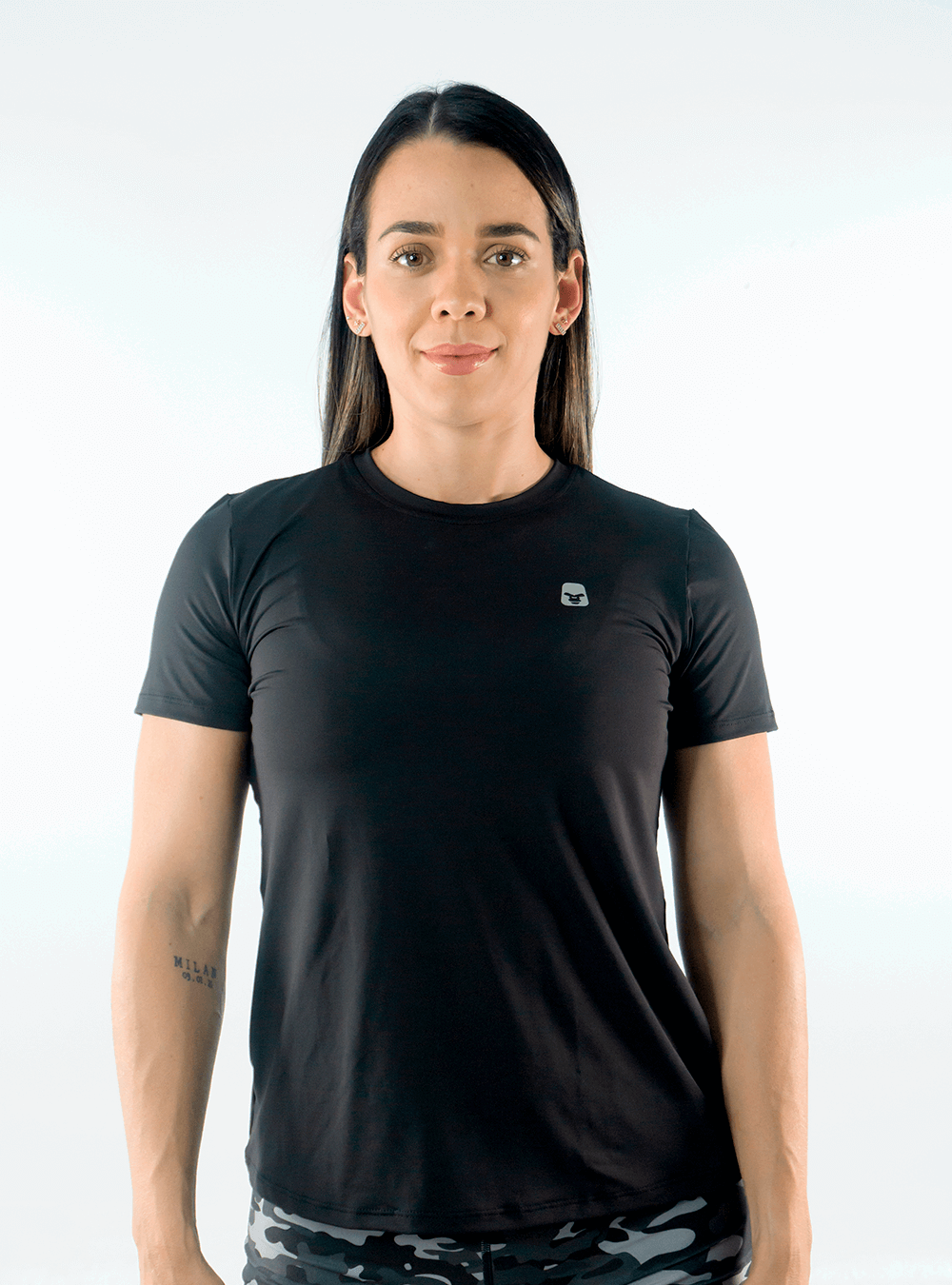 CAMISETA TELA FRÍA BÁSICA UV NEGRA